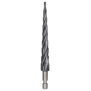 Bordo Step Tip Step Drill 10mm Deep Cut 4-12mm x 1mm HSS-Co5 (Cobalt) TiAlN Coated 1/4" Hex Shank, 2612-MD1