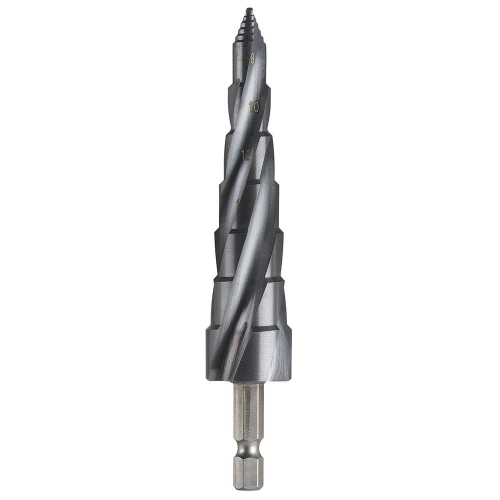 Bordo Step Tip Step Drill 10mm Deep Cut 8-20mm x 2mm HSS-Co5 (Cobalt) TiAlN Coated 1/4" Hex Shank, 2612-MD2