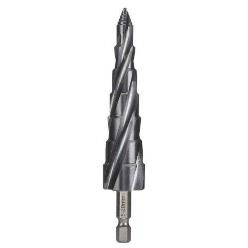 Bordo Step Tip Step Drill 10mm Deep Cut Tapping 4.2,5,6.8,8.5,10.2,12,14mm HSS-Co5 (Cobalt) TiAlN Coated 1/4" Hex Shank, 2612-MD5
