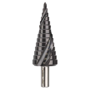 Bordo 4-30 x 2mm Spiral Flute HSS Cobalt TiAlN Coated Step Drill, 2602-M3