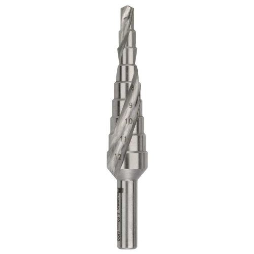 Bordo 4-30 x 2mm Spiral Flute M2-HSS Step Drill, 2601-M1